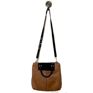 Vintage Kate Spade Saddle Leather Shoulder Bag Patent Espresso Straps